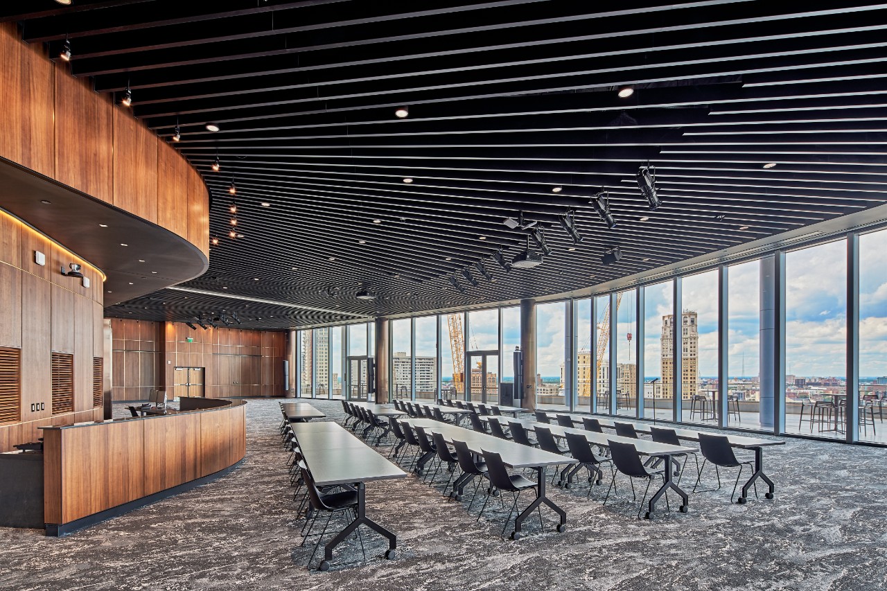 Professional project photography of One Campus Martius in Detroit, MI.